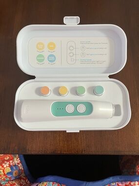 Frida Baby White & Mint Electric Nail File Kit with Color-Coded Bits
